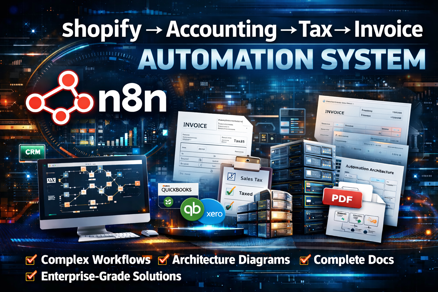Shopify → Accounting → Tax → Invoice Automation System